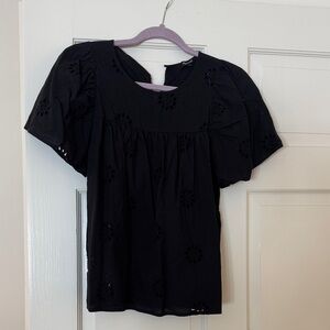 Madewell Black Eyelet Blouse